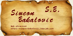 Simeon Bakalović vizit kartica